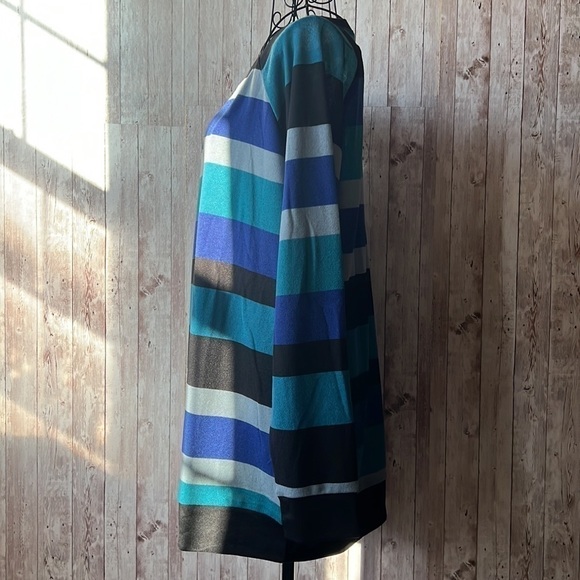 Popyoung Blue/Grey Striped Long Sleeve Sweater - Picture 2 of 5